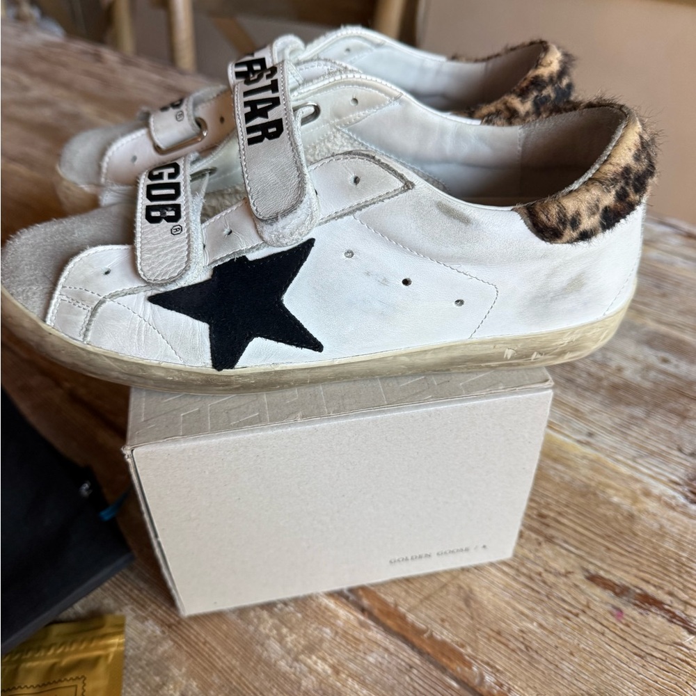 Golden Goose White Leather Old School Sneakers leopard size 39 - Picture 13 of 16